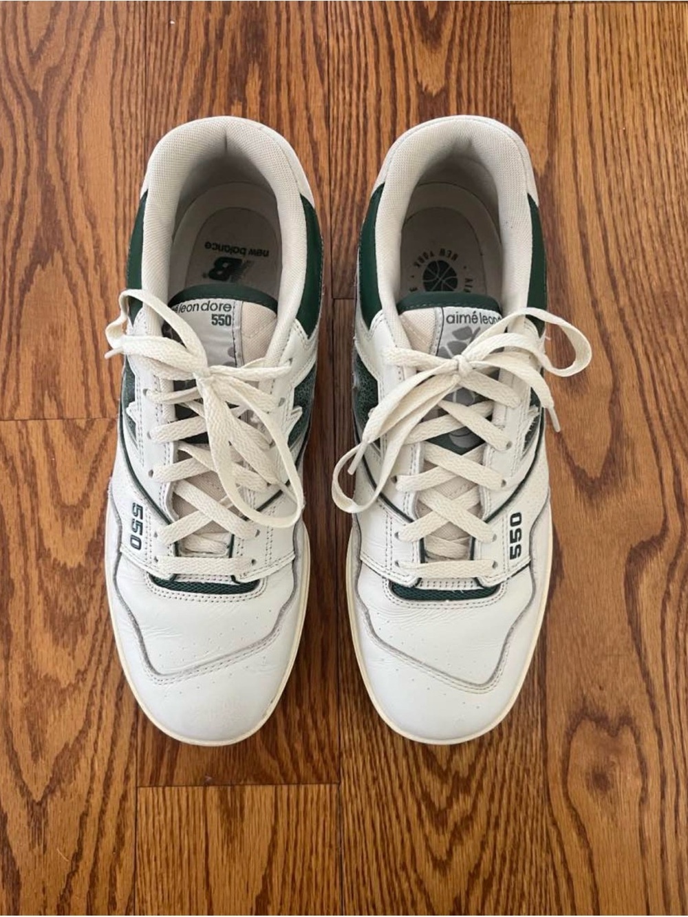 New Balance Aime Leon Dore Men's White and Green Athletic Sneakers